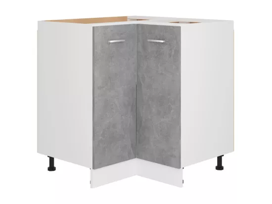 Armoire de plancher d'angle gris béton 75,5x75,5x81,5 cm bois