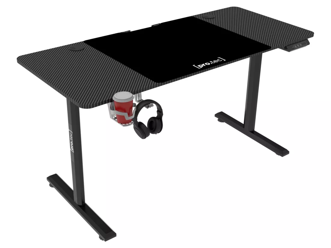 Bureau électrique Hayward à hauteur réglable 140 x 60 x 72 - 117 cm noir [pro.tec]