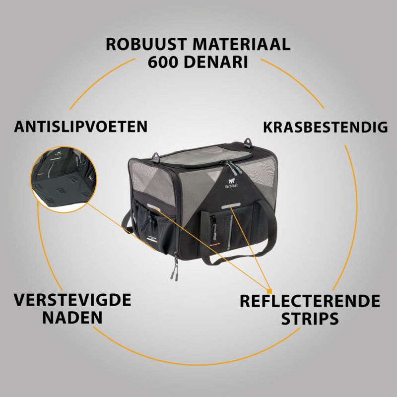 Ferplast Voyager 450 - Draagtas - Zwart - 49x36 cm - L