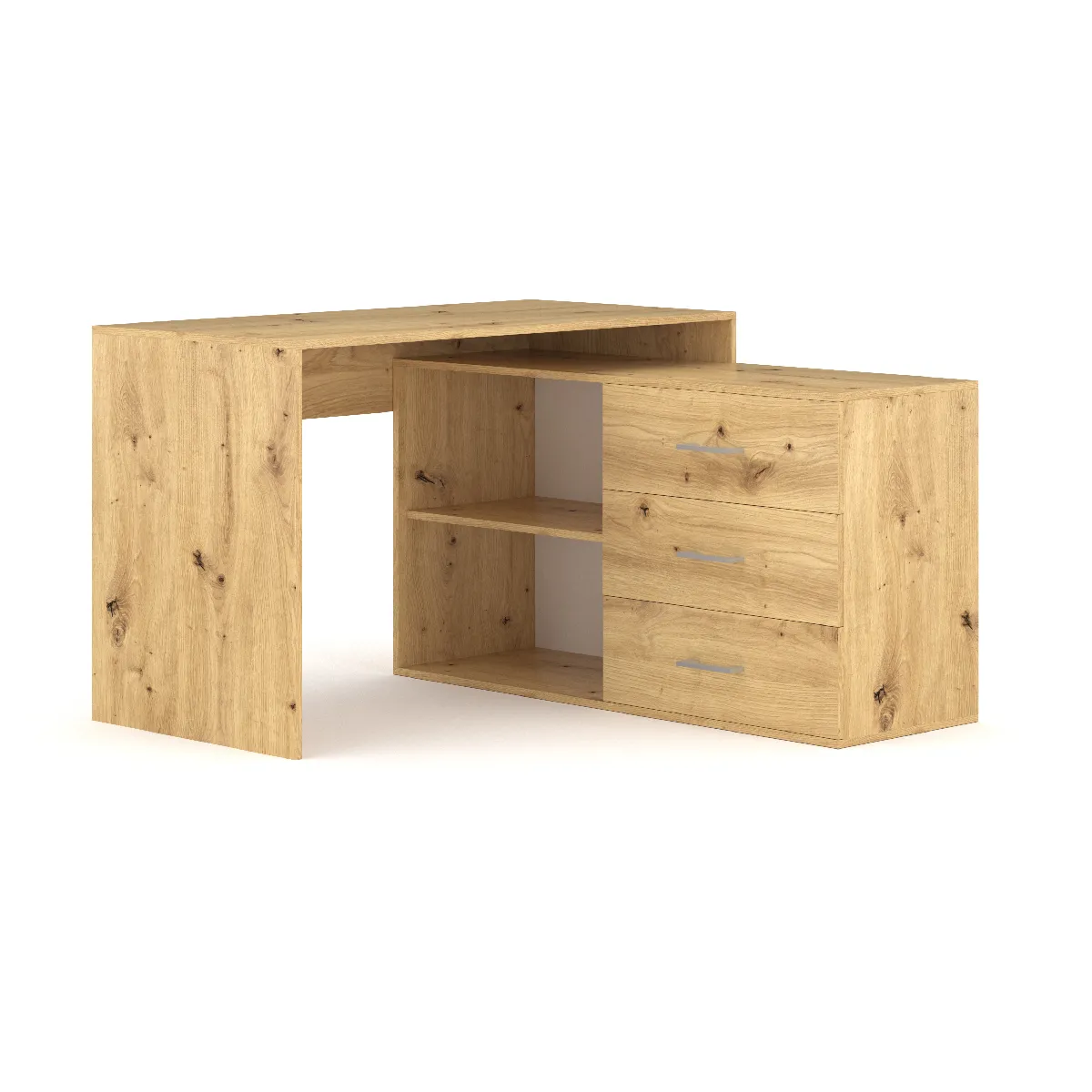 VIVALDI Bureau d'Angle Kurt - Chêne Artisan