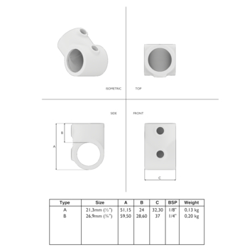 Novidade steigerbuis koppelstuk t-stuk zwart ø 21 mm