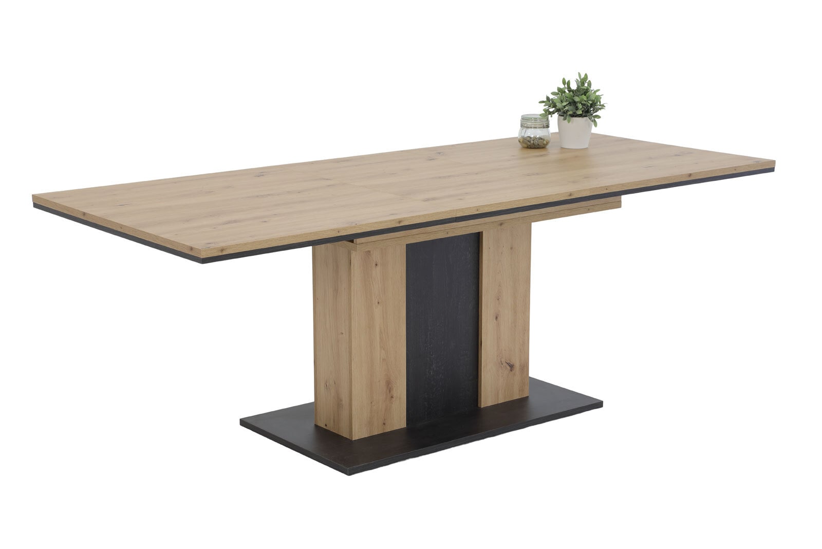 Esstisch Atlanta Artisan Eiche-/Burned Wood-Optik 160(210) x 75 x 90 cm