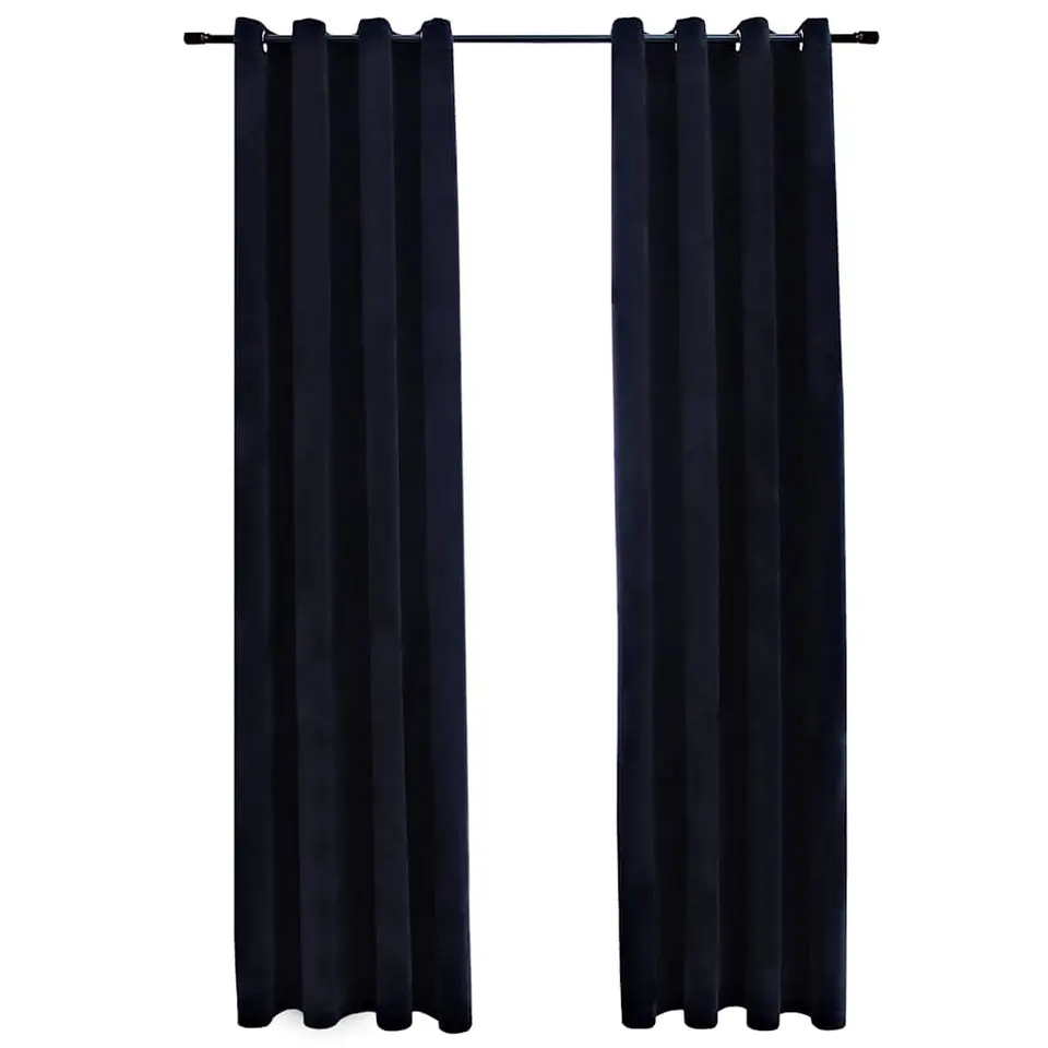 vidaXL - Gordijn - Zwart - Fluweel - 140 x 175 cm - 2 stuks