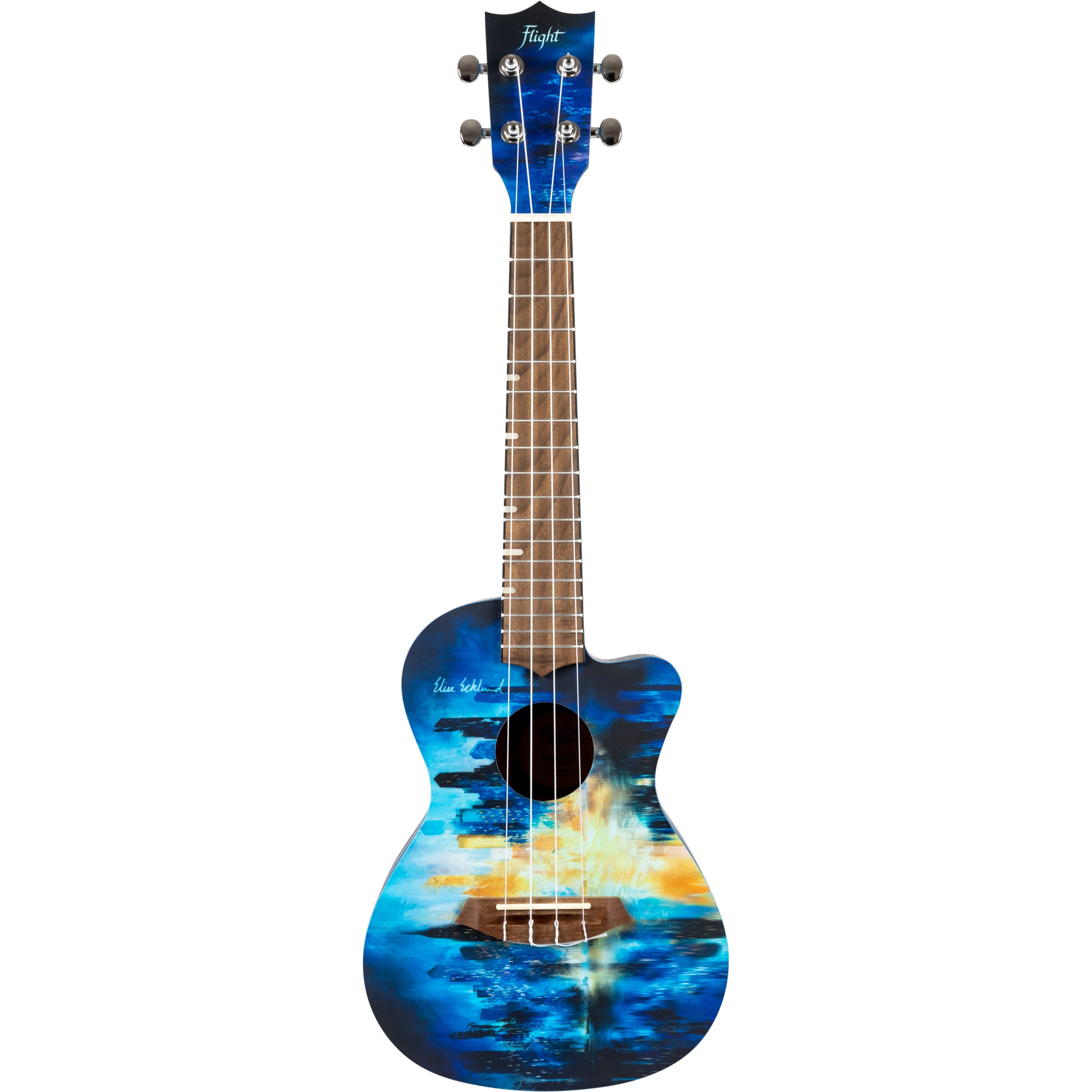 Flight Elise Ecklund City Signature concert ukelele met padded gigbag, boekje en stickers