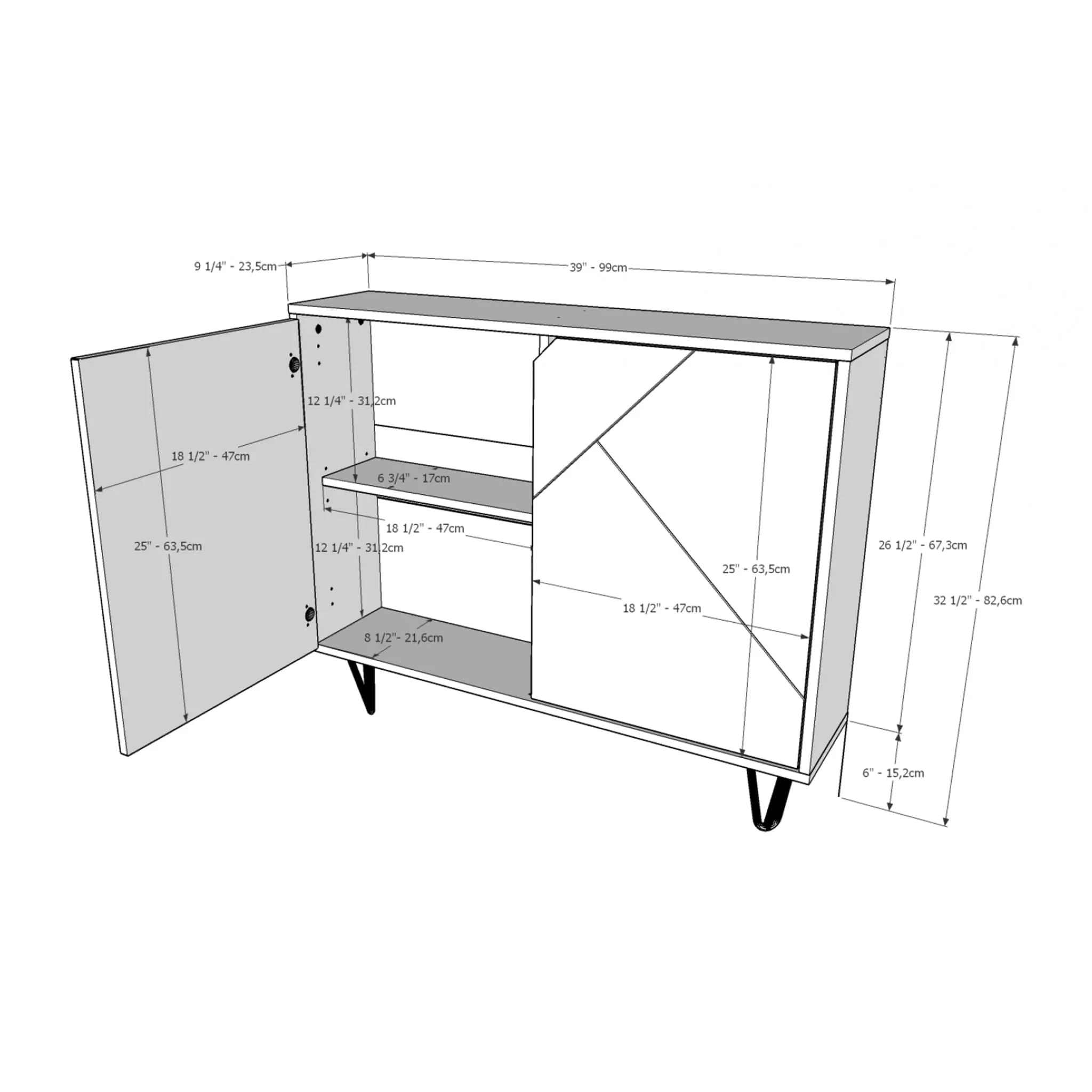 Nexera Console de Rangement Slim - Blanc