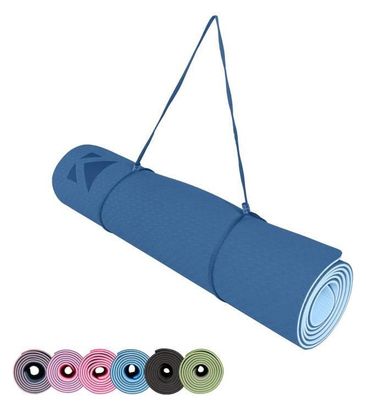 Tapis de Yoga Tapis de Sport Tapis Fitness avec Un Sangle 183 x 61 x 0 6 cm Marine bleu clair