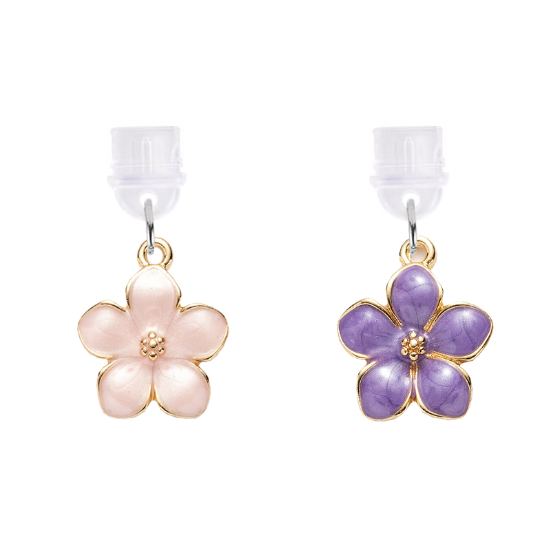 (2er Set) Lightning Anhänger Anti Staub Acryl Schutzstecker Anschlusskappen für Smartphones - Blumen