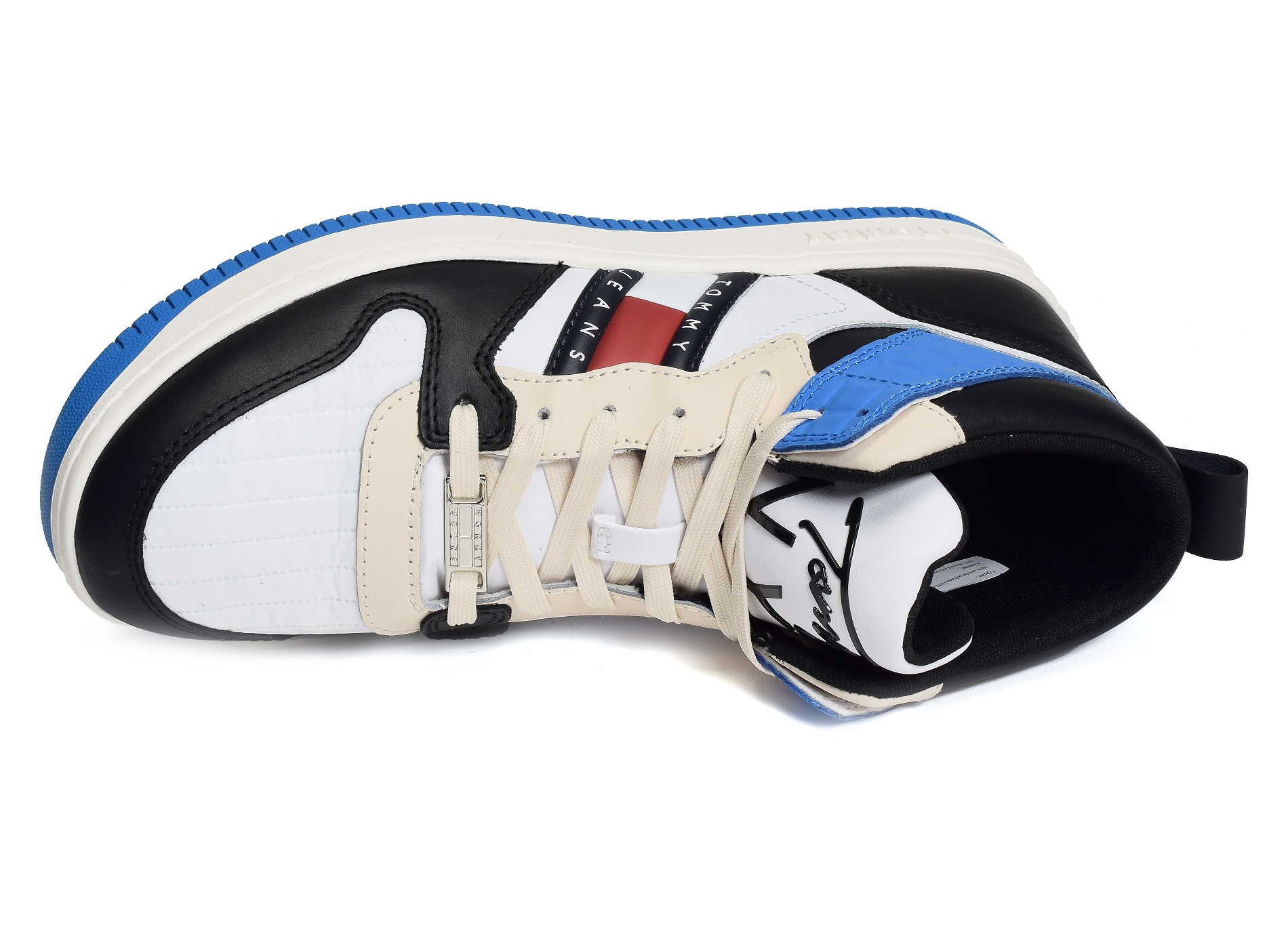 Mid cut tommy jeans basket 1075 blanc bleu