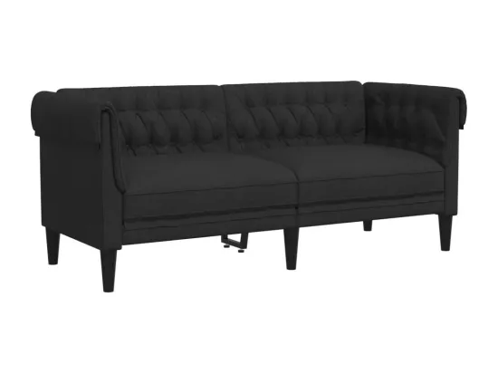 Ensemble de canapés 3 pièces noir tissu