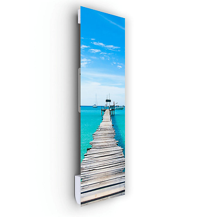 Radiateur électrique à rayonnement avec soufflerie Ilo Fanmix en verre design Ponton CaraÏbes 1750W