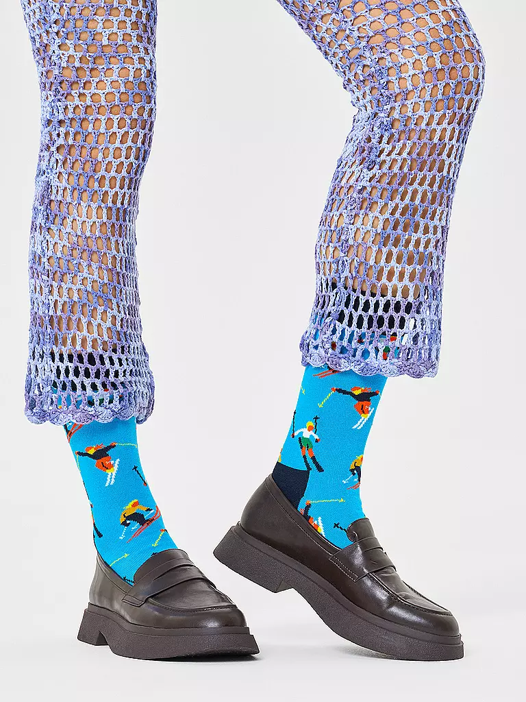 HAPPY SOCKS Damen Socken SKIING 36-40 blue blau