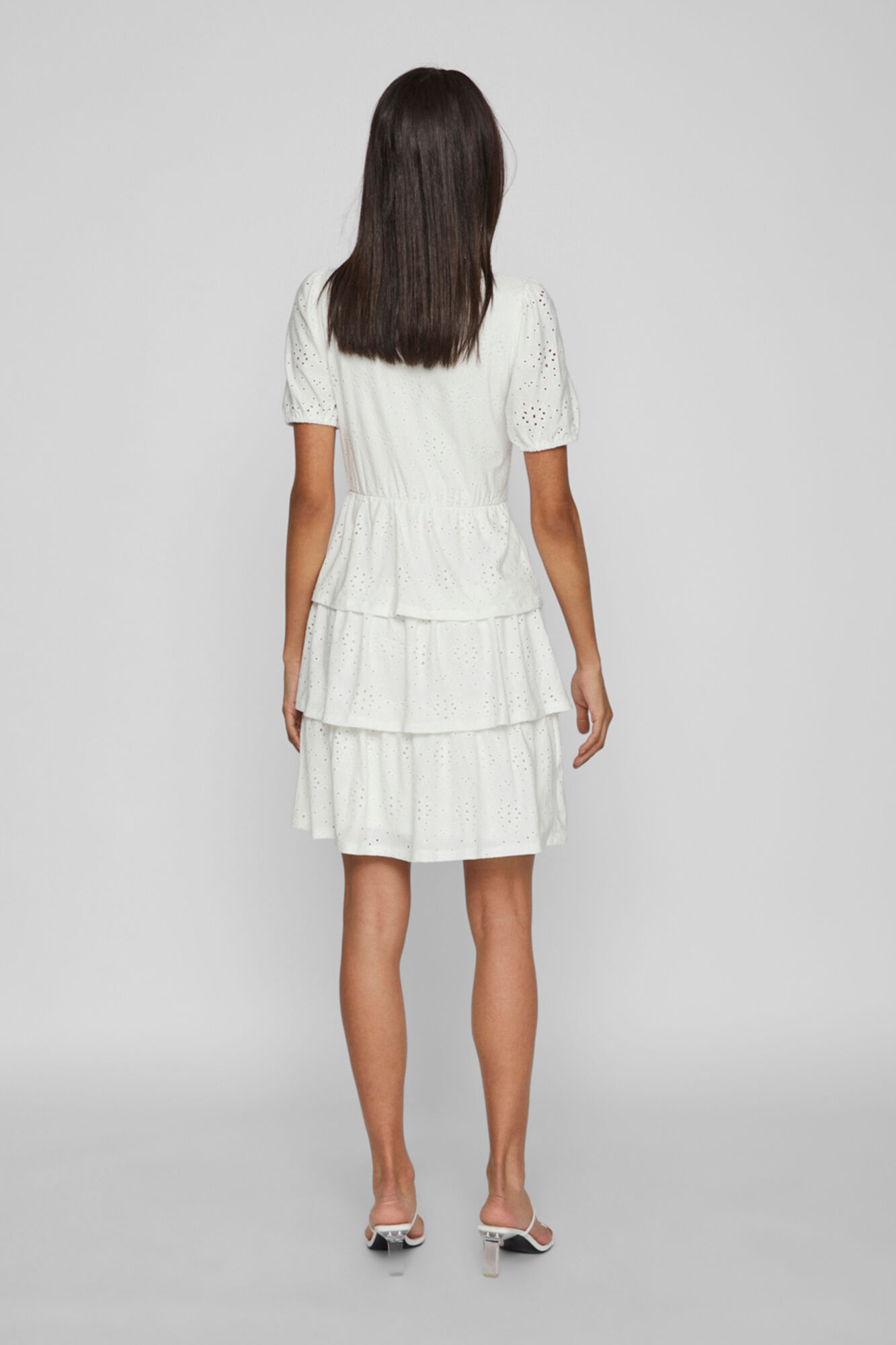 Vestido curto vazado - Branco