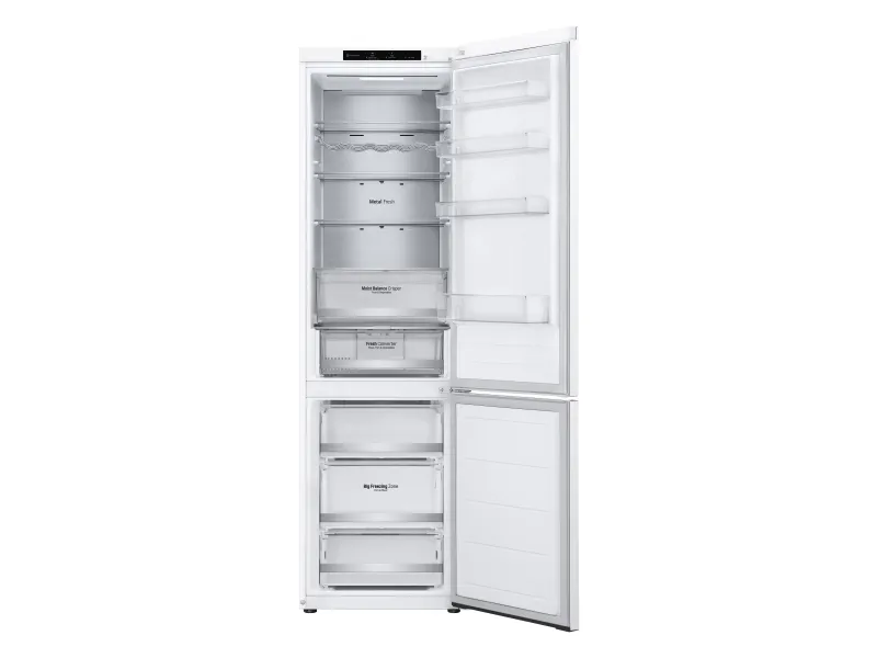 LG GBV5240DSW - Køleskab/fryser - bund-fryser - bredde: 59.5 cm - dybde: 68.2 cm - højde: 203 cm - 387 liter - Klasse D - superhvid