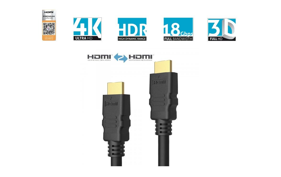 Kabel HDMI - HDMI, 0.5 mAnschlusskabel
