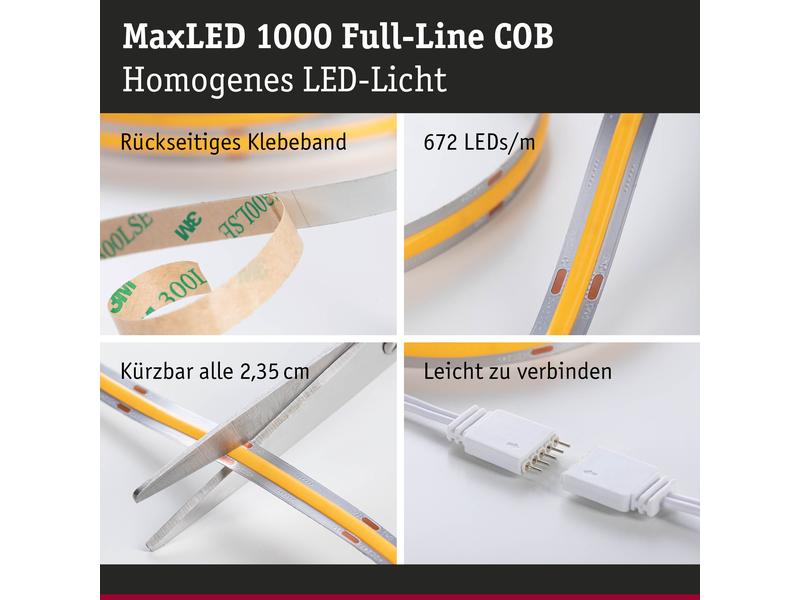 Paulmann MaxLED 1000 LED Strip Full-Line COB Basisset 3m 25.5W 1200 lm/m 673LEDs/m Tunable White 50 VA