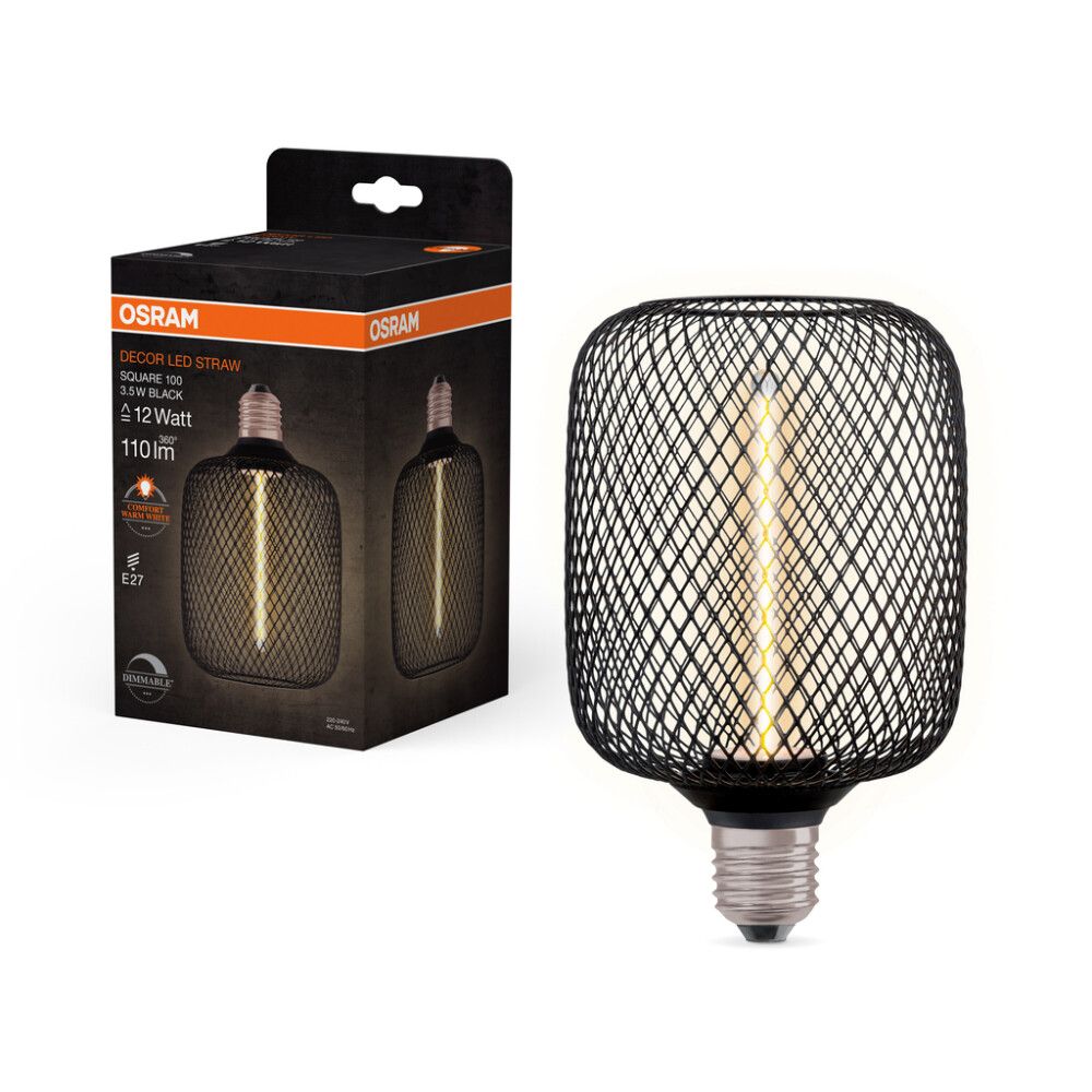 LYSPÆRE OSRAM LED STRAW SQUARE E27 3,5W