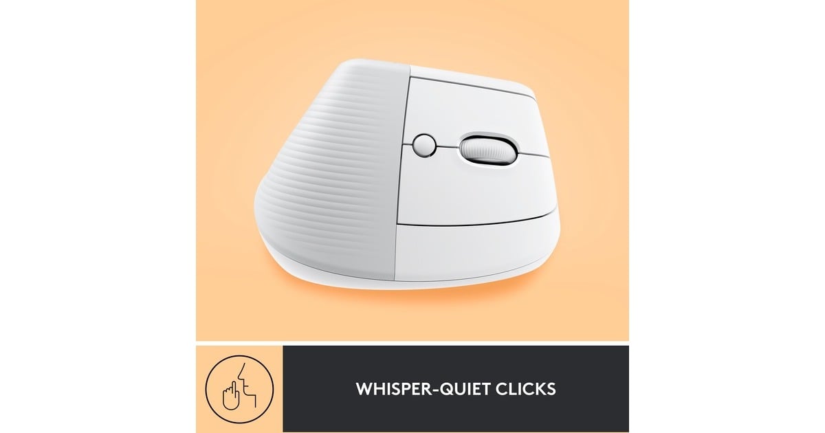 LogitechLift Vertical Ergonomische Muis - Rechtshandig  (Wit/lichtgrijs, Bluetooth, 4000 dpi)