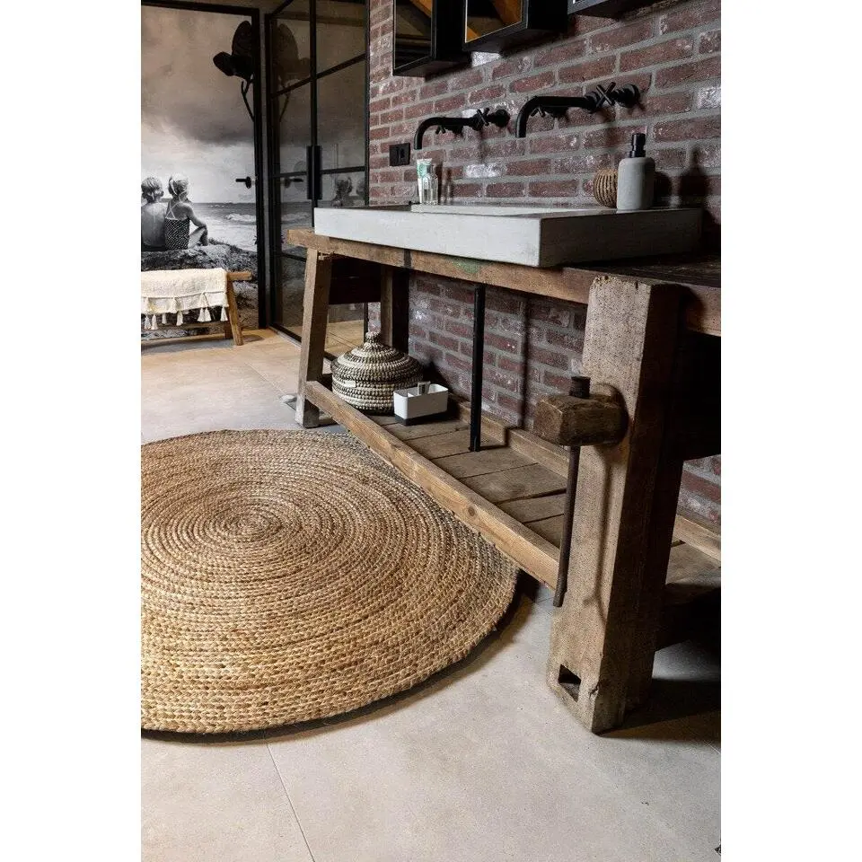 Interieur05 EVA Interior rond vloerkleed Jute naturel - 150 x 150 cm