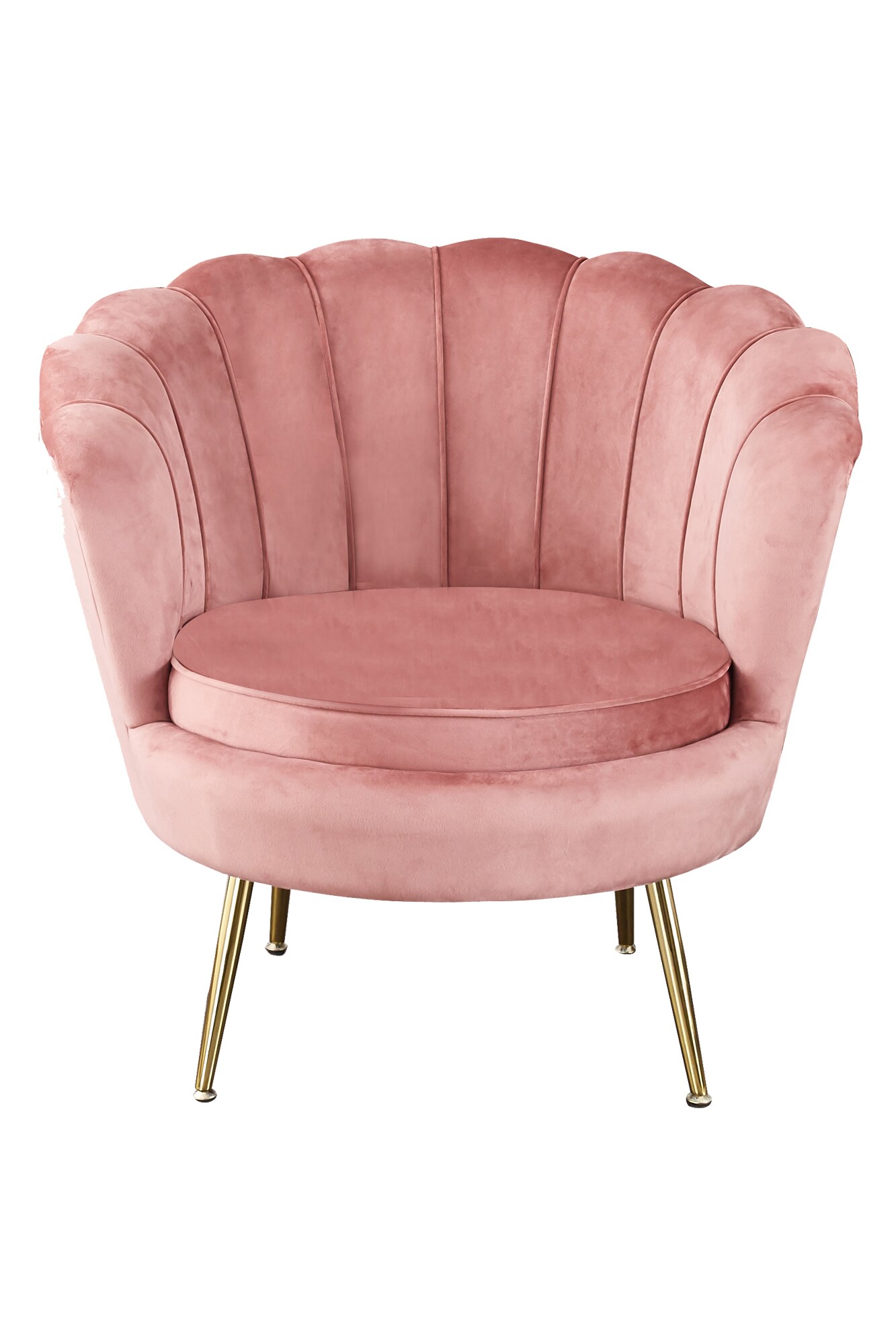 Muschelsessel Samt Rose Relaxsessel Polstersessel Ohrensessel Loungesessel