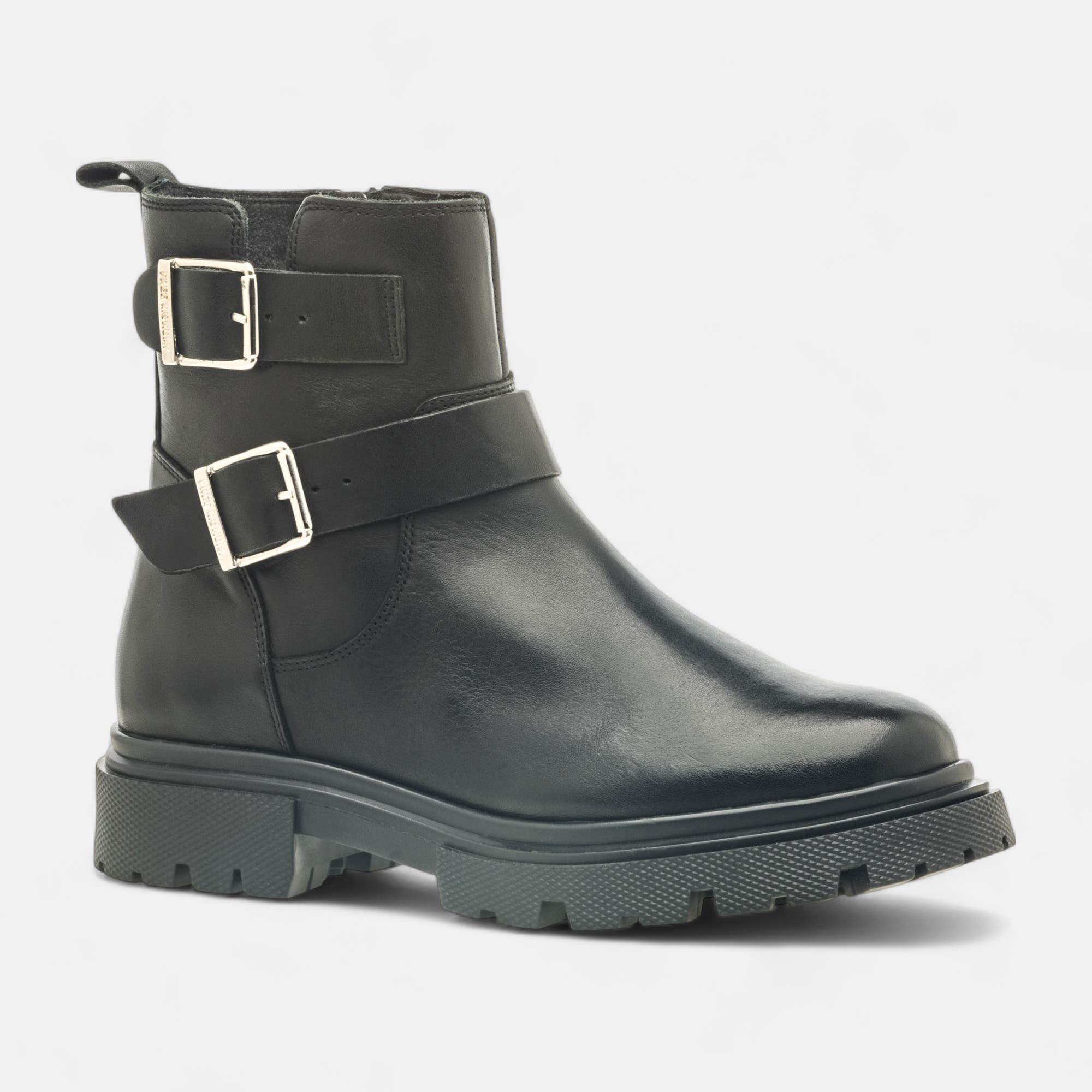 Boots Femme en cuir noir