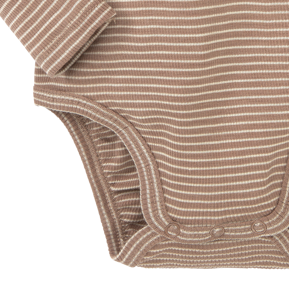 Topomini Pure Collection Baby Wolle-Seide Body mit langen Ärmeln braun / beige
