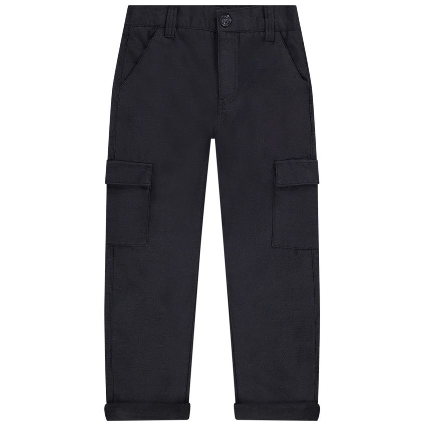 Pantalon cargo uni pour garçon - Gris foncé