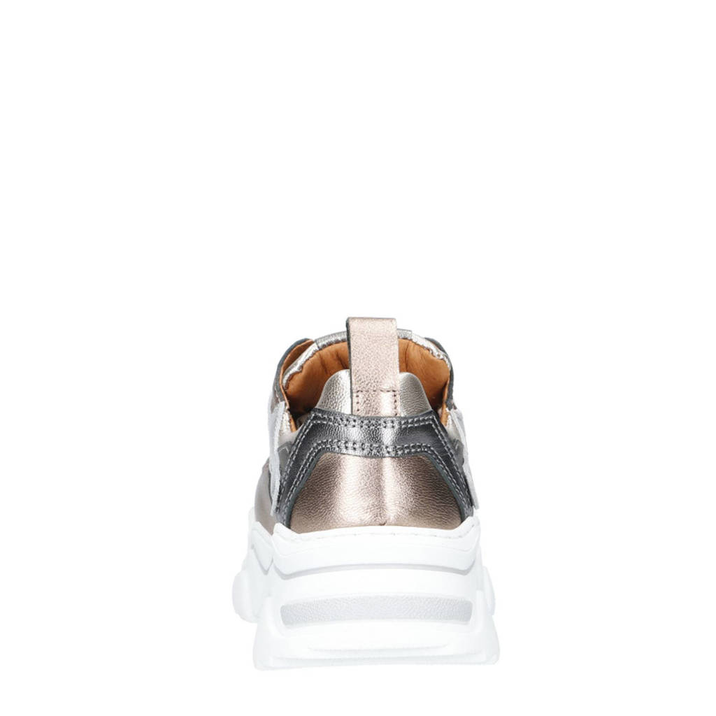 DWRS Plutoleren sneakers goud/zilver