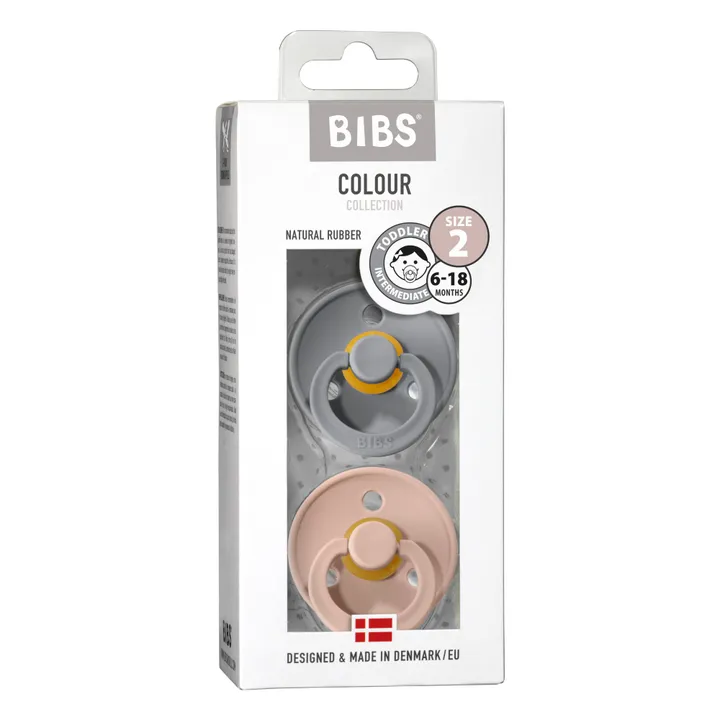 Bibs Tétines en caoutchouc naturel - Set de 2 | Gris
