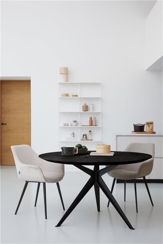 Eettafel Grayson antraciet ⌀130 cm
