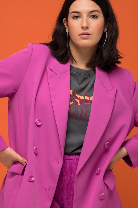 Blazer, Straight Fit, doppelreihig, Revers, Langarm