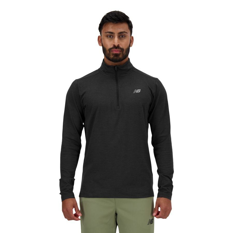 New Balance Maillot d'Entraînement Space Dye Fermeture Éclair 1/4 - Noir