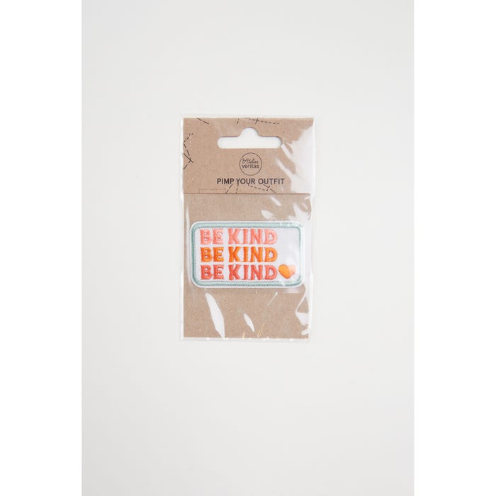 Atelier Veritas-Rechthoekige patch be kind 6,5x3,5cm