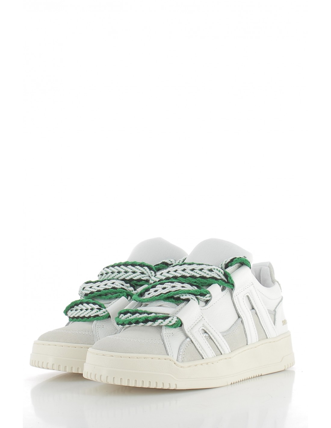 semerdjian Baskets De Ville Femme Inna Cuir Blanc/Vert