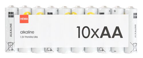 10 piles alcalines AA
