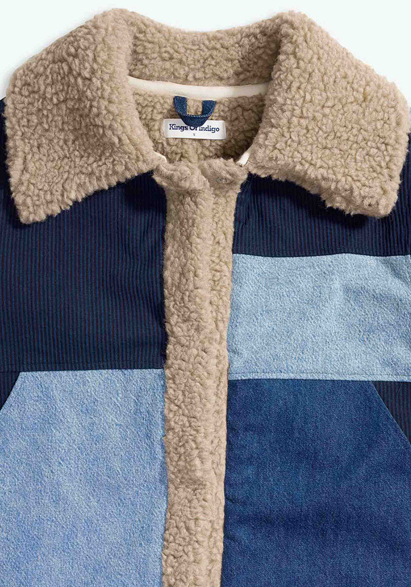 Kings Of Indigo Jacke Teiou Patchwork Denim