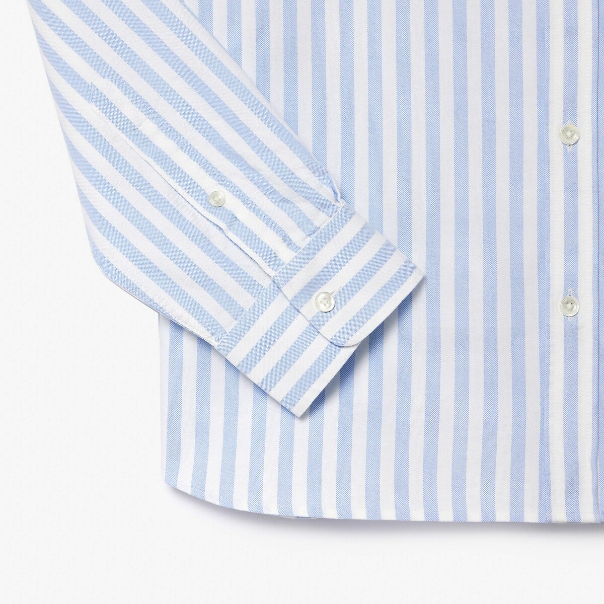 LACOSTE<br>Camisa de corte regular, tecido Oxford listrado