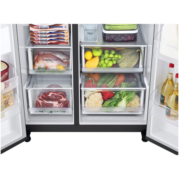 LG Side by Side GSLV71MCTD Matte Black - interner Wassertank // 70€ LG Cashback