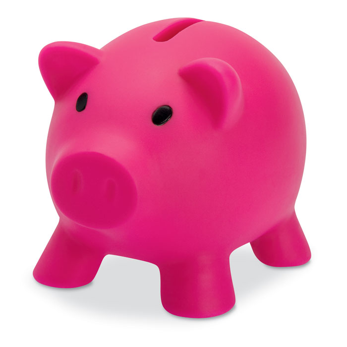 GiftRetail MO8132 - SOFTCO Tirelire Cochon Moderne en PVC avec Bouchon ABS