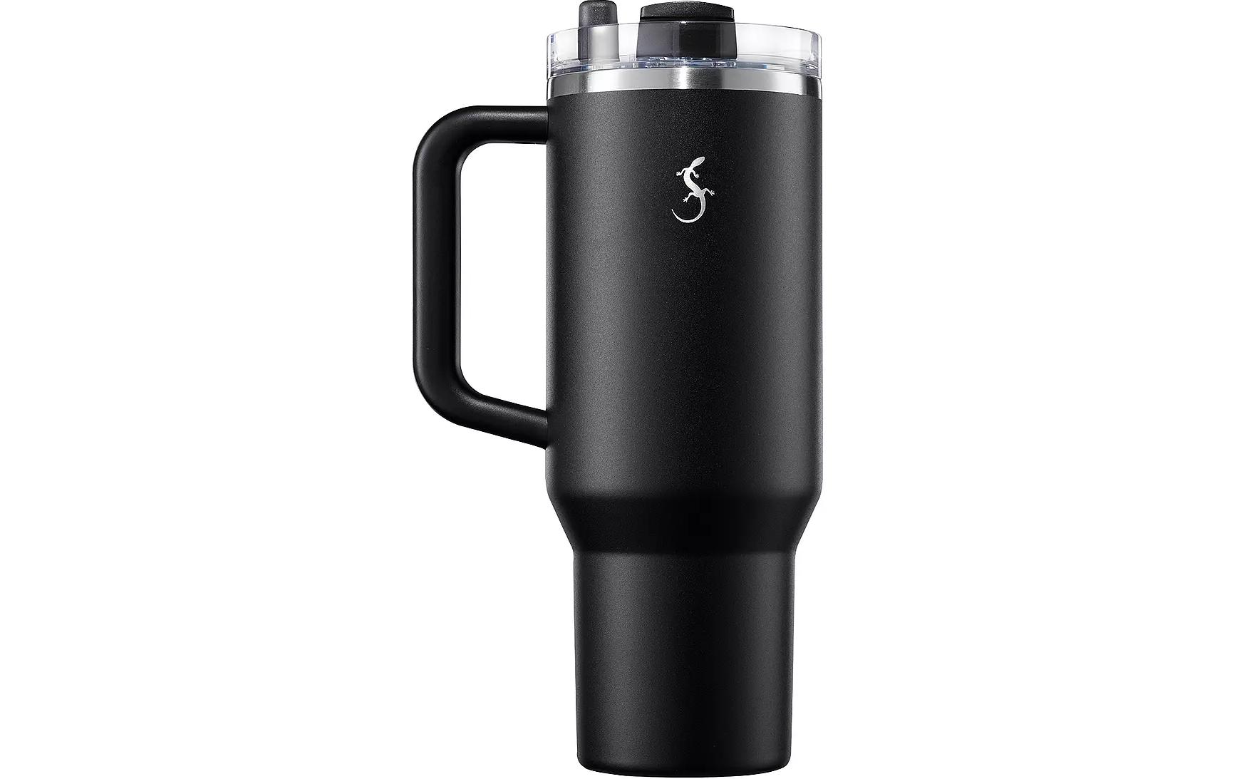 Thermobecher Big Cup 1200 ml, SchwarzSchwarz, 1.2 l, 8h warm/12h kalt, auslaufsicher, integr. Trinkhalm aus Premium-Silikon