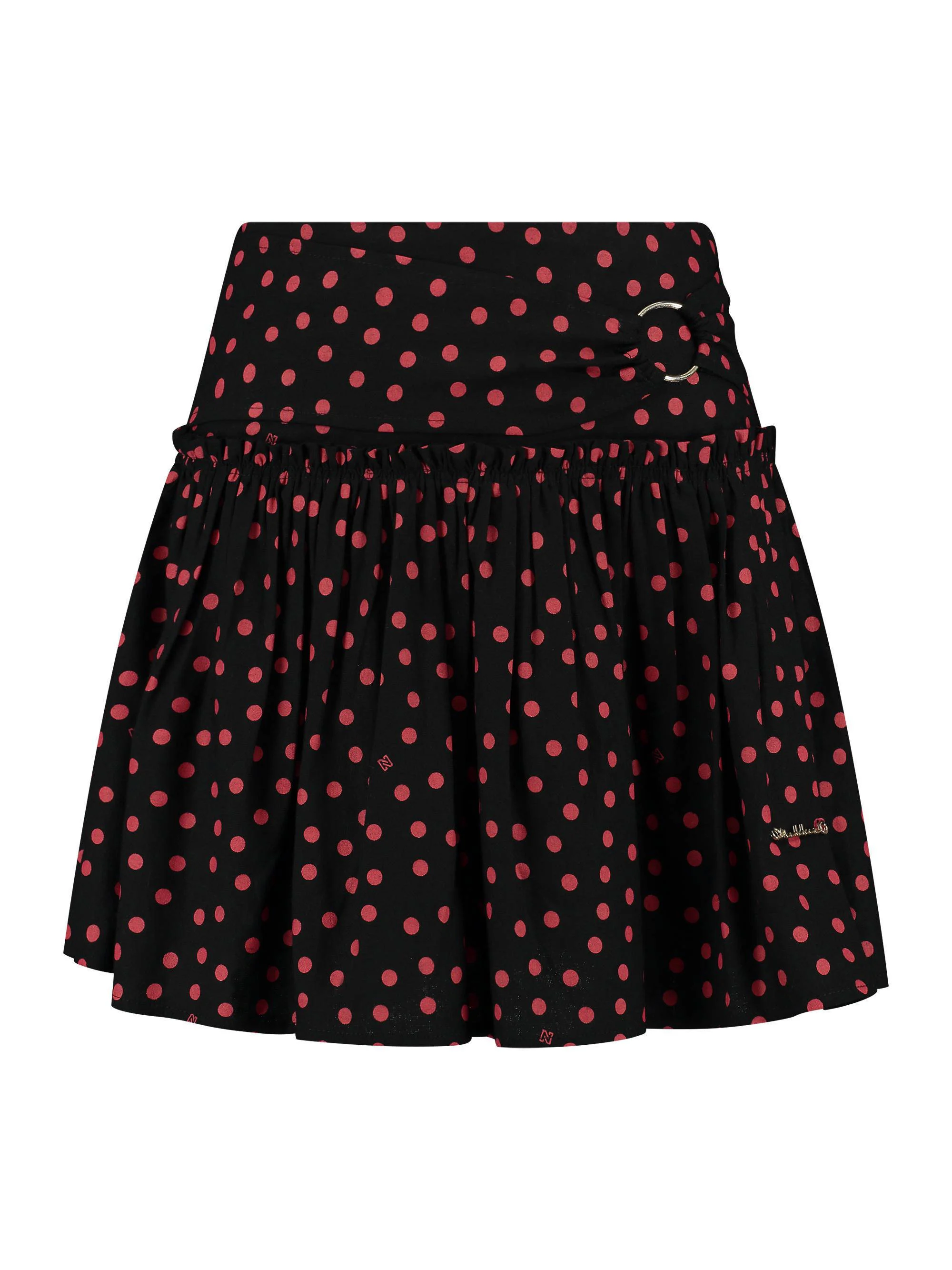 NIKKIE rok met stippen zwart/rood