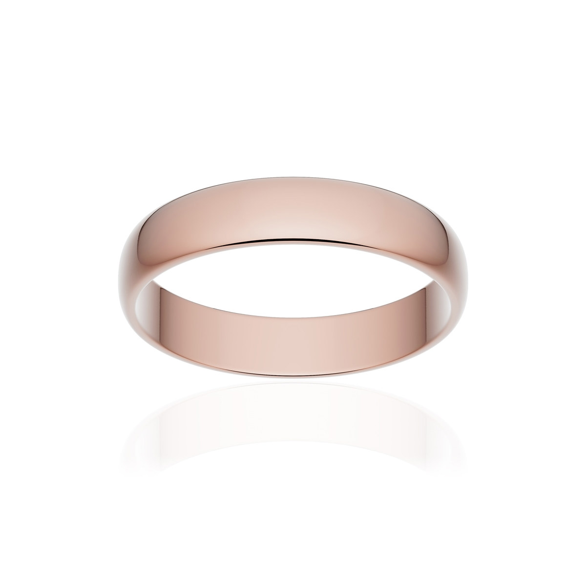 Alliance or 375 rose poli demi-jonc 4mm