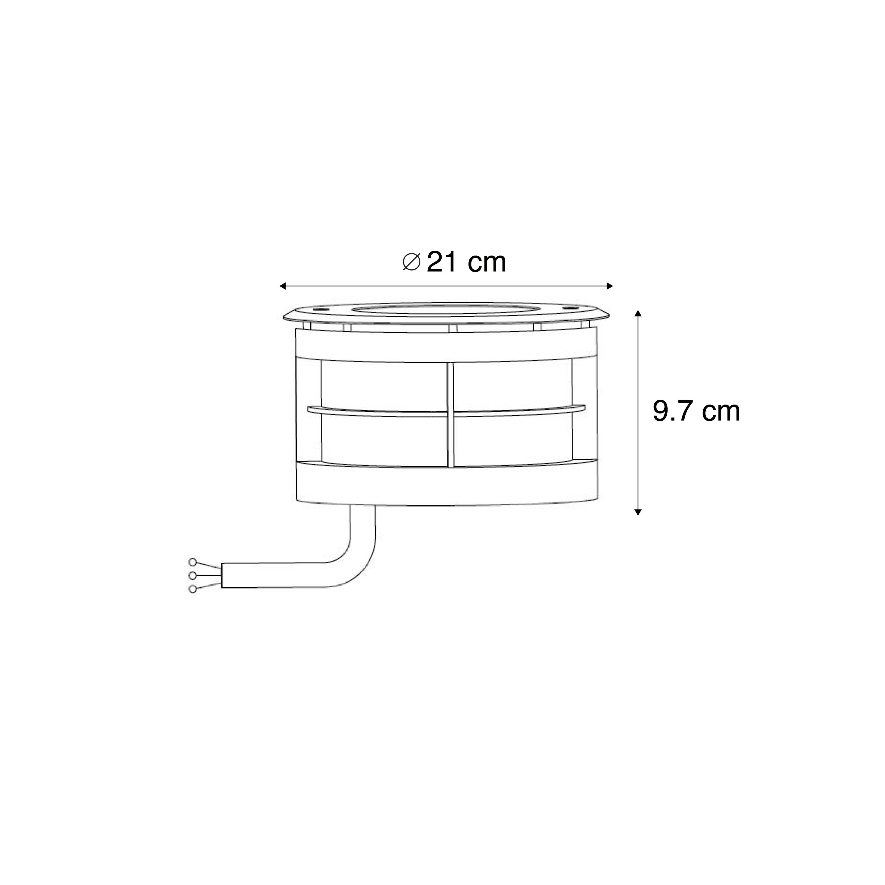 QAZQA Set van 2 moderne grondspots staal incl. LED 20W - Bridge
