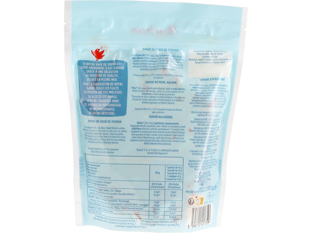 SURIMI RALADO AUCHAN 180G