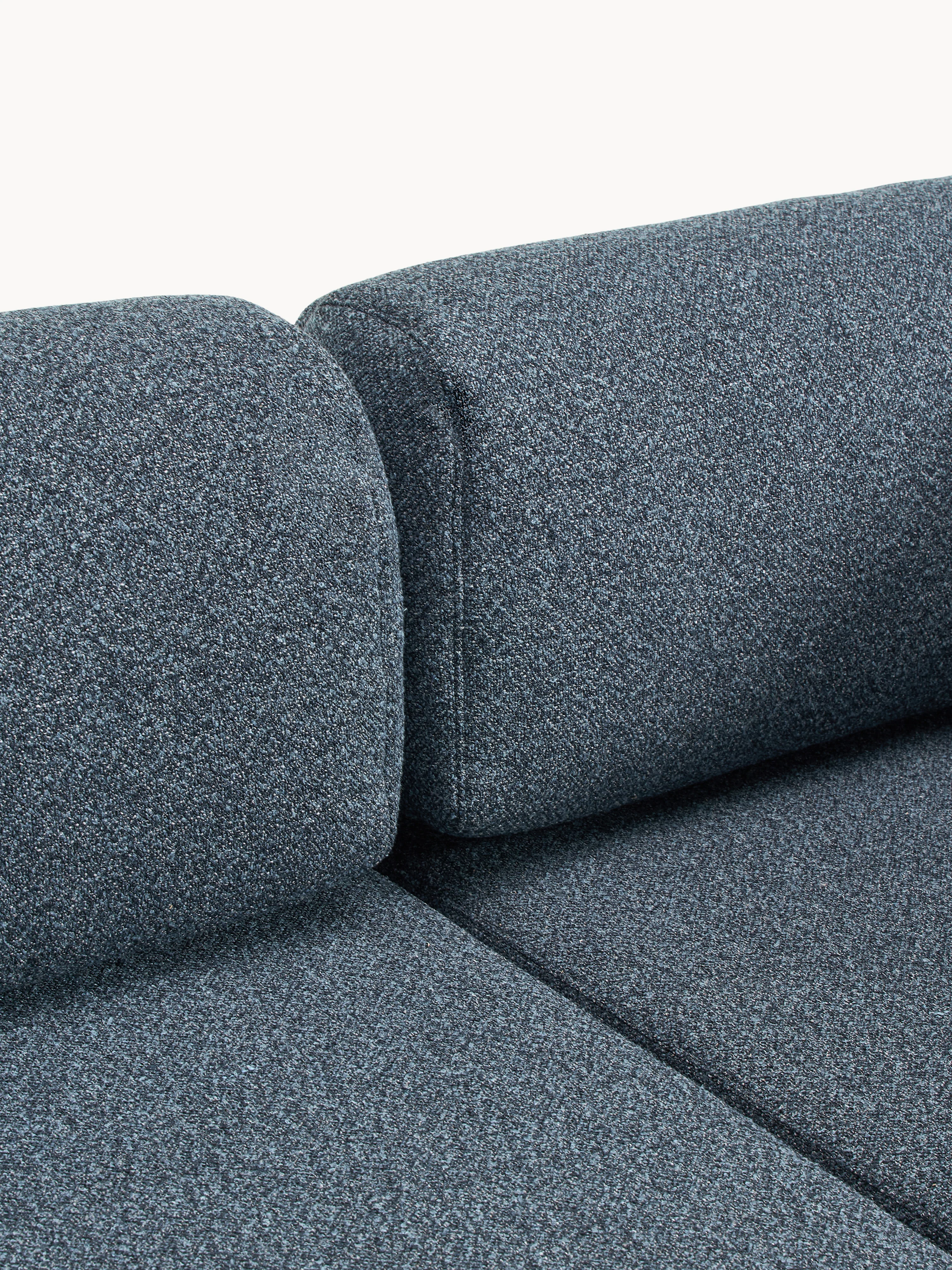 Bouclé hoekbankbed Ladina met opbergruimte