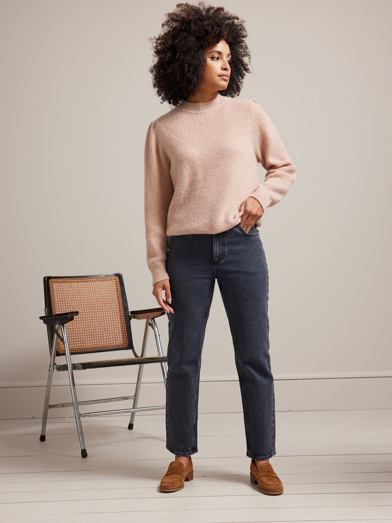 Pull col rond femme mélange mohair