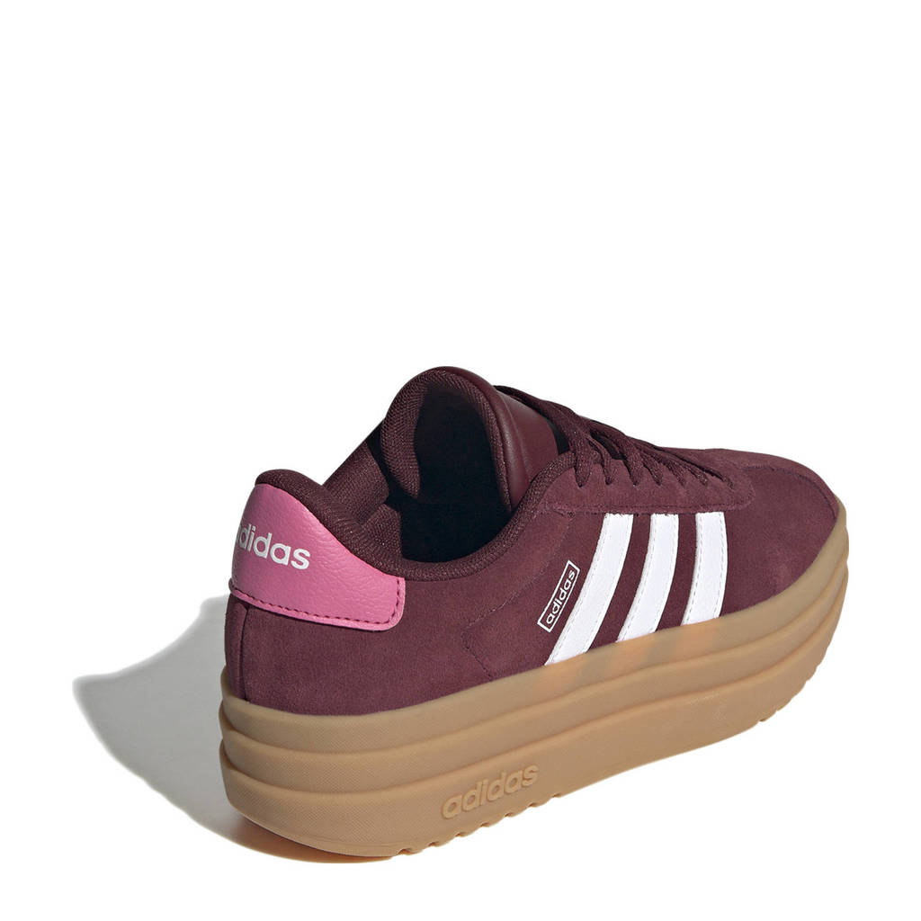 adidas VL Court Bold suède sneakers donkerrood/wit