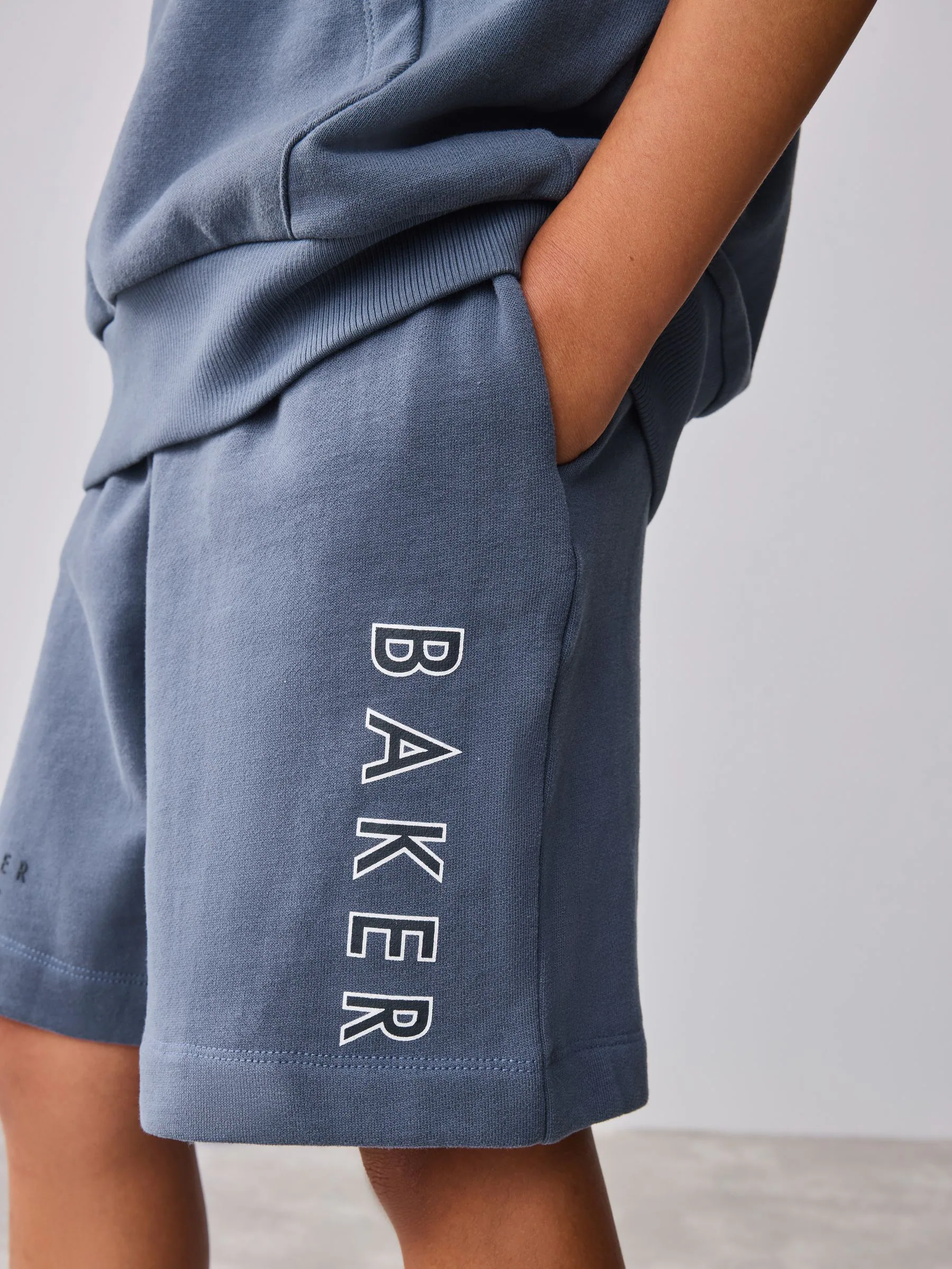 Baker by Ted Baker Blue Short Sleeve Hoodie and Shorts Set
