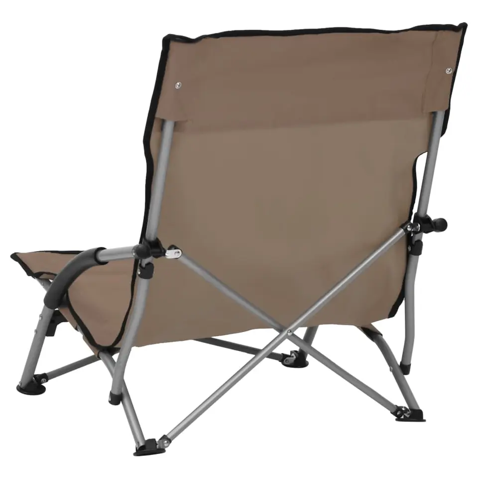 vidaXL - Campingstoel - Taupe - Stof - 2 stuks