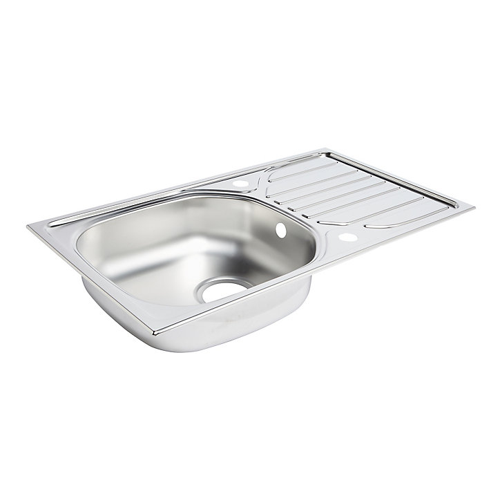 Évier de cuisine à encastrer 1 bac Turing inox satiné