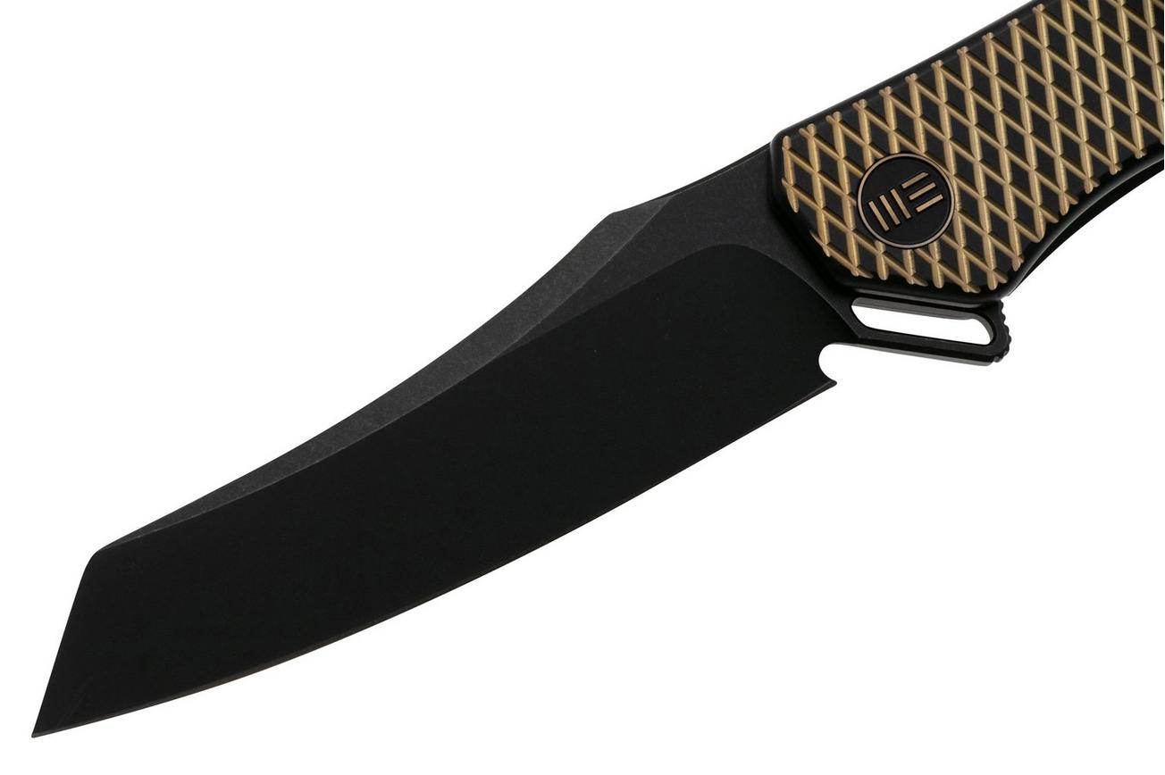 WE Knife RekkeR WE22010G-3 Blackwashed CPM 20CV, Black Titanium Golden Diamond Pattern zakmes, Kyle Lamb design